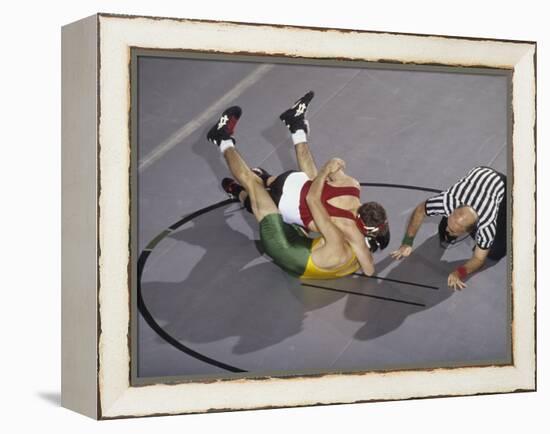 High School Boy's Wrestling Competition-null-Framed Premier Image Canvas