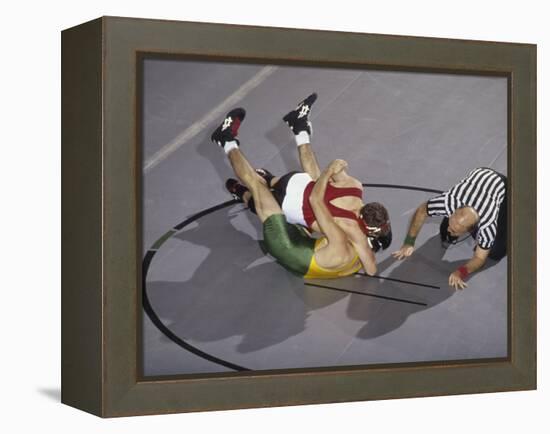 High School Boy's Wrestling Competition-null-Framed Premier Image Canvas