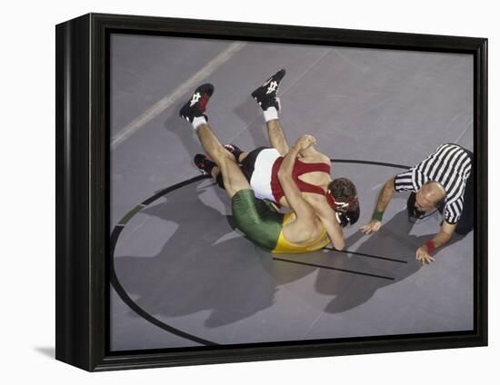 High School Boy's Wrestling Competition-null-Framed Premier Image Canvas