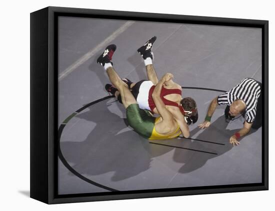 High School Boy's Wrestling Competition-null-Framed Premier Image Canvas