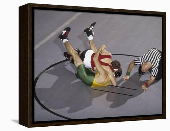 High School Boy's Wrestling Competition-null-Framed Premier Image Canvas