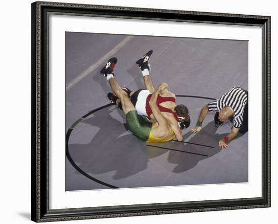 High School Boy's Wrestling Competition-null-Framed Photographic Print