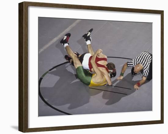 High School Boy's Wrestling Competition-null-Framed Photographic Print