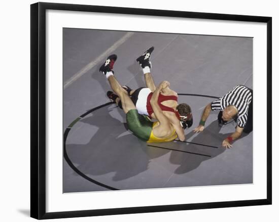 High School Boy's Wrestling Competition-null-Framed Photographic Print