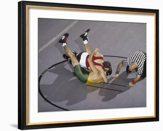 High School Boy's Wrestling Competition-null-Framed Photographic Print