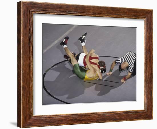 High School Boy's Wrestling Competition-null-Framed Photographic Print