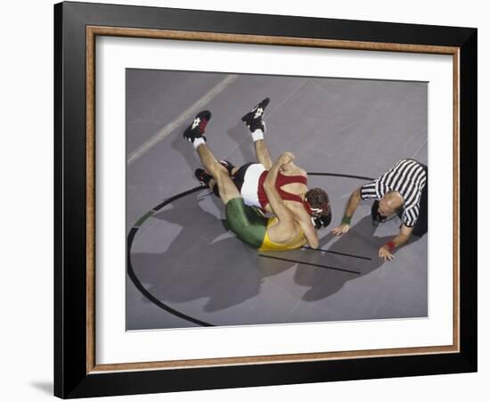 High School Boy's Wrestling Competition-null-Framed Photographic Print