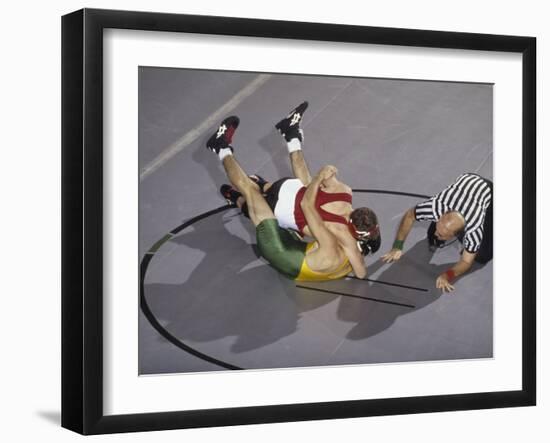 High School Boy's Wrestling Competition-null-Framed Photographic Print