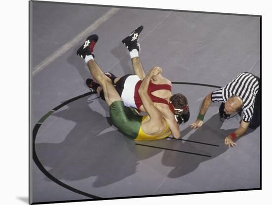 High School Boy's Wrestling Competition-null-Mounted Photographic Print