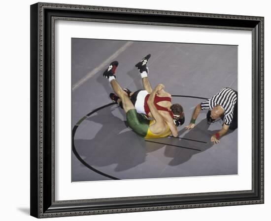 High School Boy's Wrestling Competition-null-Framed Photographic Print