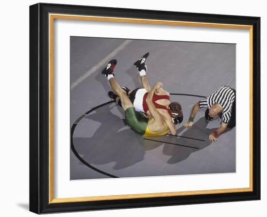 High School Boy's Wrestling Competition-null-Framed Photographic Print