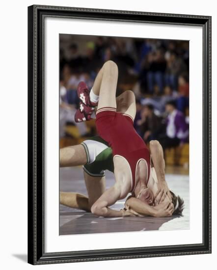 High School Boy's Wrestling Competition-null-Framed Photographic Print