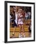 High School Girls Basketball Players in Action During a Game-null-Framed Photographic Print
