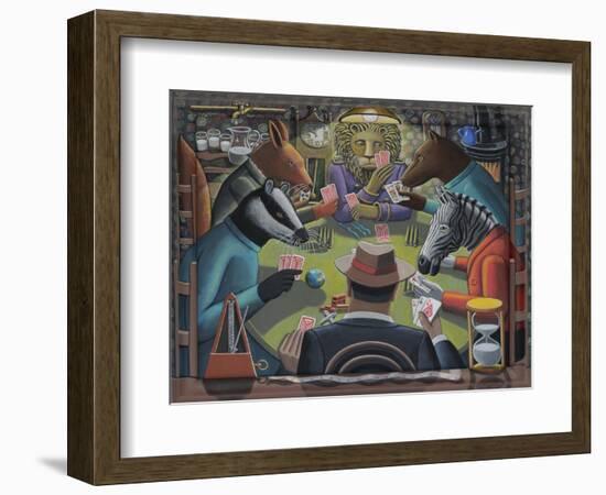 High Stakes, 2023 (Tinted Gesso on Canvas & Painted Wood Frame)-PJ Crook-Framed Giclee Print
