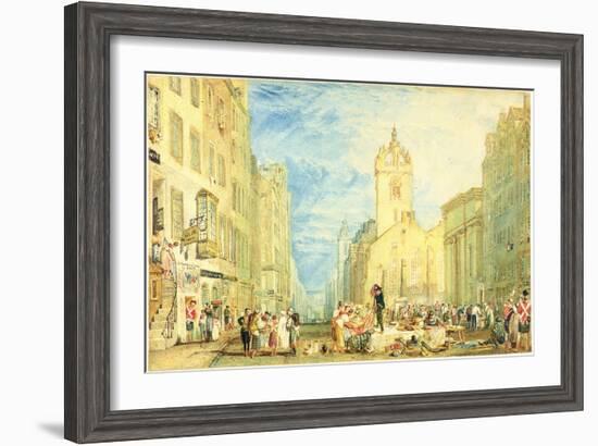 High Street, Edinburgh, C.1818 (W/C, Pen, Ink, Graphite and Scratching Out on Wove Paper)-J. M. W. Turner-Framed Giclee Print