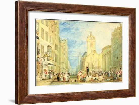 High Street, Edinburgh, C.1818 (W/C, Pen, Ink, Graphite and Scratching Out on Wove Paper)-J. M. W. Turner-Framed Giclee Print