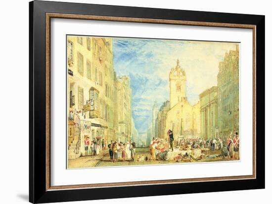 High Street, Edinburgh, C.1818 (W/C, Pen, Ink, Graphite and Scratching Out on Wove Paper)-J. M. W. Turner-Framed Giclee Print