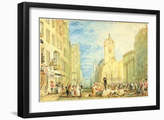 High Street, Edinburgh, C.1818 (W/C, Pen, Ink, Graphite and Scratching Out on Wove Paper)-J. M. W. Turner-Framed Giclee Print