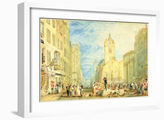 High Street, Edinburgh, C.1818 (W/C, Pen, Ink, Graphite and Scratching Out on Wove Paper)-J. M. W. Turner-Framed Giclee Print