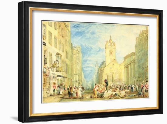High Street, Edinburgh, C.1818 (W/C, Pen, Ink, Graphite and Scratching Out on Wove Paper)-J. M. W. Turner-Framed Giclee Print