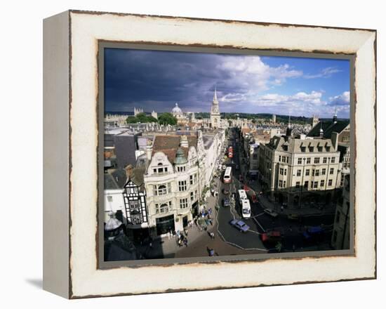 High Street from Carfax Tower, Oxford, Oxfordshire, England, United Kingdom-Walter Rawlings-Framed Premier Image Canvas