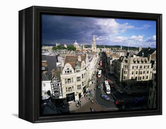 High Street from Carfax Tower, Oxford, Oxfordshire, England, United Kingdom-Walter Rawlings-Framed Premier Image Canvas