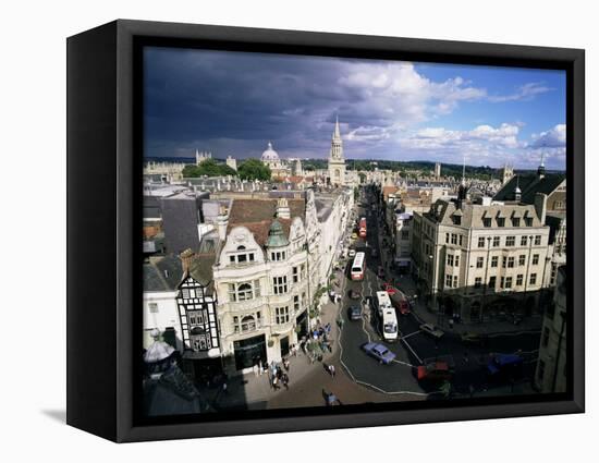 High Street from Carfax Tower, Oxford, Oxfordshire, England, United Kingdom-Walter Rawlings-Framed Premier Image Canvas