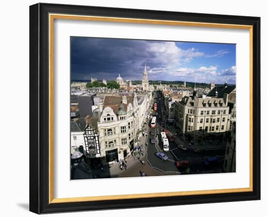 High Street from Carfax Tower, Oxford, Oxfordshire, England, United Kingdom-Walter Rawlings-Framed Photographic Print