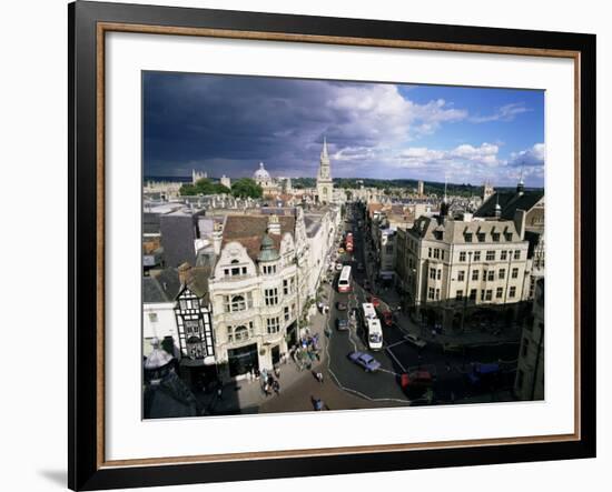 High Street from Carfax Tower, Oxford, Oxfordshire, England, United Kingdom-Walter Rawlings-Framed Photographic Print