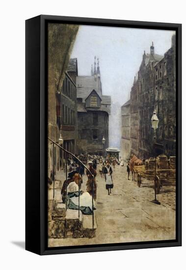 High Street in Edinburgh-Telemaco Signorini-Framed Premier Image Canvas