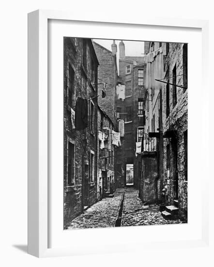 High Street Slum Buildings in Glasgow-null-Framed Photographic Print