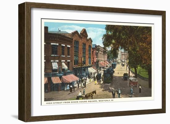 High Street, Westerly, Rhode Island-null-Framed Art Print