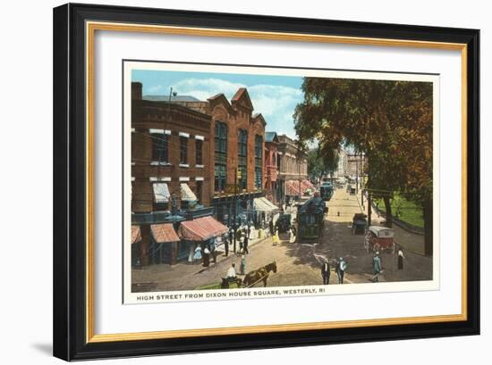 High Street, Westerly, Rhode Island-null-Framed Art Print