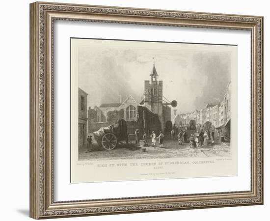 High Street with the Church of St Nicholas, Colchester, Essex-William Henry Bartlett-Framed Giclee Print