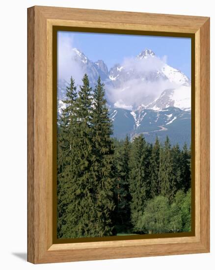 High Tatra Mountains from Tatranska Lomnica, Slovakia-Upperhall-Framed Premier Image Canvas