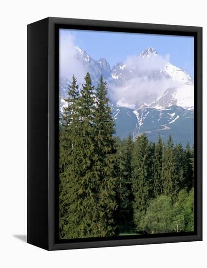 High Tatra Mountains from Tatranska Lomnica, Slovakia-Upperhall-Framed Premier Image Canvas