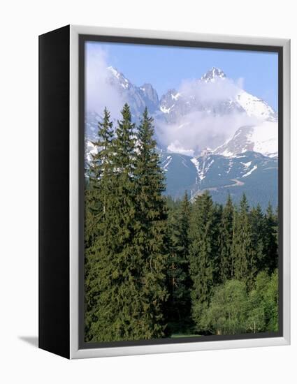 High Tatra Mountains from Tatranska Lomnica, Slovakia-Upperhall-Framed Premier Image Canvas