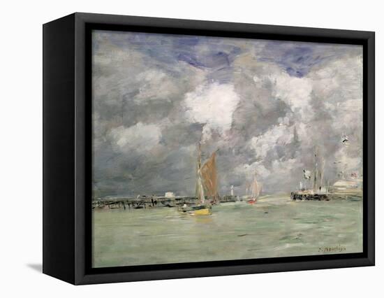 High Tide at Trouville, circa 1892-96-Eugène Boudin-Framed Premier Image Canvas