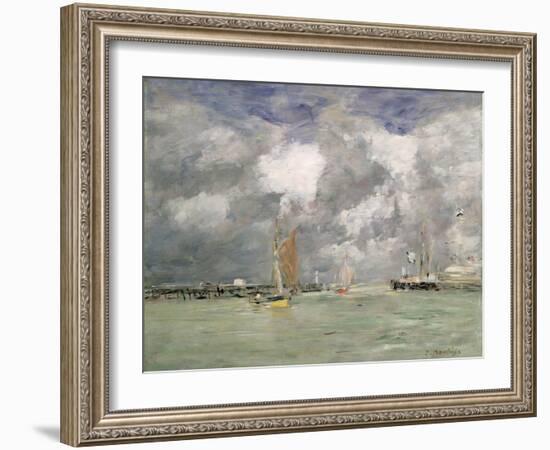 High Tide at Trouville, circa 1892-96-Eugène Boudin-Framed Giclee Print