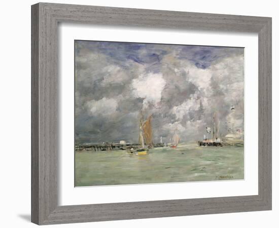 High Tide at Trouville, circa 1892-96-Eugène Boudin-Framed Giclee Print