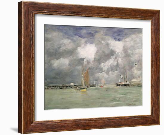 High Tide at Trouville, circa 1892-96-Eugène Boudin-Framed Giclee Print