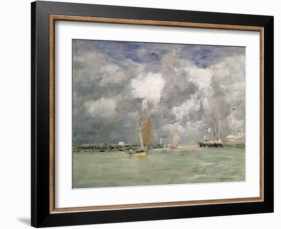 High Tide at Trouville, circa 1892-96-Eugène Boudin-Framed Giclee Print