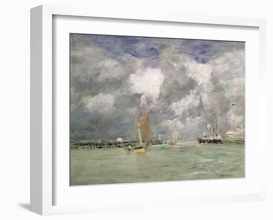 High Tide at Trouville, circa 1892-96-Eugène Boudin-Framed Giclee Print