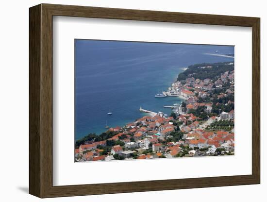 High View of Bol and Harbour, Brac Island, Dalmatian Coast, Croatia, Europe-John Miller-Framed Photographic Print