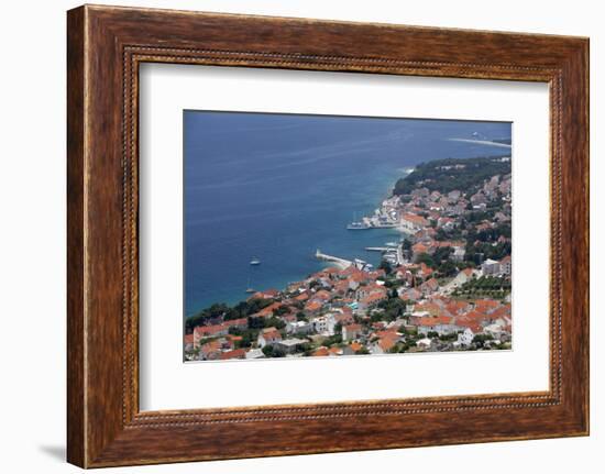 High View of Bol and Harbour, Brac Island, Dalmatian Coast, Croatia, Europe-John Miller-Framed Photographic Print