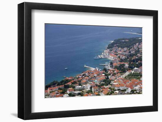 High View of Bol and Harbour, Brac Island, Dalmatian Coast, Croatia, Europe-John Miller-Framed Photographic Print