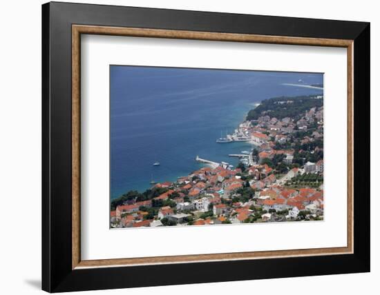 High View of Bol and Harbour, Brac Island, Dalmatian Coast, Croatia, Europe-John Miller-Framed Photographic Print