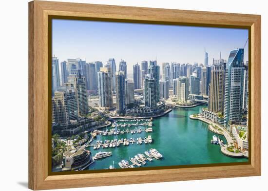 High View of Dubai Marina, Dubai, United Arab Emirates, Middle East-Fraser Hall-Framed Premier Image Canvas