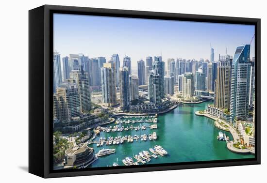 High View of Dubai Marina, Dubai, United Arab Emirates, Middle East-Fraser Hall-Framed Premier Image Canvas