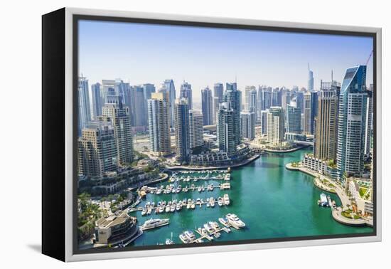 High View of Dubai Marina, Dubai, United Arab Emirates, Middle East-Fraser Hall-Framed Premier Image Canvas